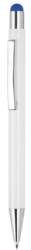  Golyóstoll alumínium, érintőképernyős, fehér test, ezüst színű, klipsz, írásszin kék, touchpad kék szinű
