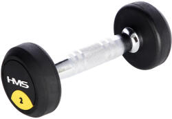 HMS Gumírozott súlyzók PRO HMS HG 2 KG fekete|szürke|sárga