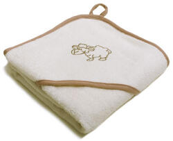  Vaganza hímzett fürdőlepedő, fürdetőkesztyűvel 110*110 cm - drapp bari