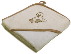  Vaganza hímzett fürdőlepedő, fürdetőkesztyűvel 110*110 cm - drapp kacsa