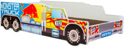  Pat de o persoană Monster Truck 160x80 cu saltea