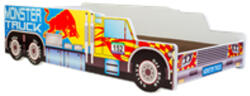  Pat de o persoană Monster Truck 140x70 cu saltea