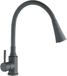 Laveo BSK_962D - LAVEO SELVA zuhanyváltós rugalmas tömlős szürke csaptelep (BSK_962D)