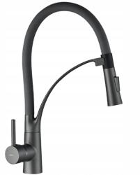 Laveo BKR_978D - LAVEO OLOR rugalmas tömlős zuhanyváltós grafit szürke csaptelep (BKR_978D)