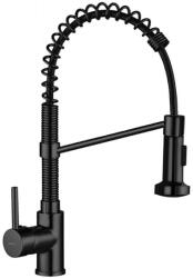 Laveo BQC_76SD - LAVEO LOCO rugós zuhanyváltós matt fekete csaptelep (QCK_76SD)