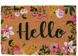HomeandMode Hello Kókuszrost természetes lábtörlő, 39 x 59 cm, virág mintás (A82000080)