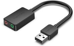  HANGKÁRTYA USB-A 2.0/M -> 2*3.5mm/F (külső, fekete), Vention (YB0)