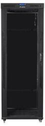 Lanberg FF01-8842-12BL 19" 42U SZÉL: 800mm MÉLY: 800mm MAG: 2097mm LCD lapraszerelt üvegajtós fekete rack szekrény (FF01-8842-12BL) - procompkft
