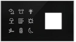 Schneider Electric Glass Touch Panels, SpaceLogic, Panou sticla Modbus pat, dublu, 9 butoane+Priza Noua Unica (SLGM09BS2G_D)