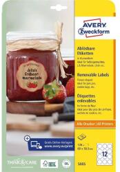 AVERY 5085 60mm univerzális visszaszedhető virág formájú fehér etikett (5085) - procompkft