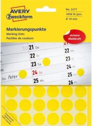 AVERY 3377 18mm 1056db-os sárga jelölőpont (3377) - procompkft