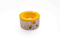 Padonio virág mintás kerámia hamutartó - sárga (M-23048-sárga)