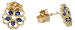 Ékszershop Kék köves virág arany fülbevaló (1332409)