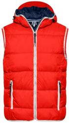 James & Nicholson (Daiber) Férfi mellény kapucnival JN1076 - Piros / fehér | 3XL (1-JN1076-1714105)