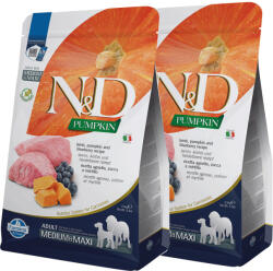 N&D N&D Dog Grain Free Pumpkin Bárány és Áfonya Adult Medium/Maxi 2x2, 5kg