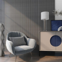 Wohnen Akusztikus fali panel 16db 120x60 cm szürke tölgyfa hatású lamellás falburkolat dekorpanel