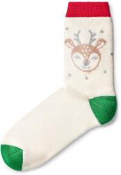 Vlnka Gyermek zokni birkagyapjúval rénszarvassal pirosas-zöld zokniméret 35-38