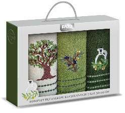  Prémium 3 db-os konyharuha szett díszdobozban - olivás