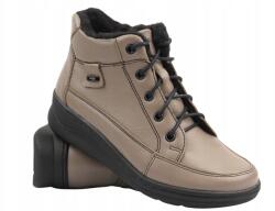 Helios Női Bakancs Helios 553 Természetes Bőr Meleg Khaki Cipzáras (553.05)