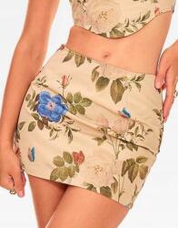 Prettylittlething Mini Szoknya, Size 40, bézs, virágmintás