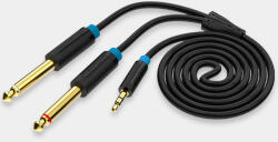 Vention 3.5mm jack/M -> 2*6.5mm jack/M, 3m, (TRS, fekete, audio), kábel (BACBI) - smartbyte