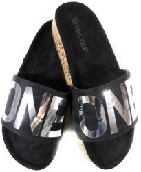 VINCEZA Flip-flop papucs Vinceza 2217, Size 38, fekete, velúr (2217)