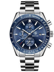 BENYAR Ceas barbati Benyar Cronograf Quartz Luxury Analog Otel Argintiu Ceas