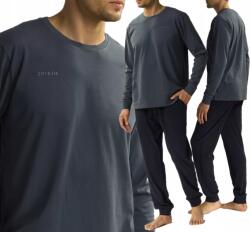 Atlantic Férfi pizsama Atlantic, pamut, hosszú ujjú, Size XL, NMP-372 (NMP-372 GRAFITOWA-GRANATOWA)