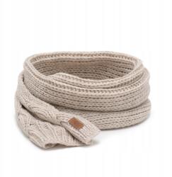 PaMaMi Női téli sál, vastag, bézs, elegáns (20603 szalik klasyczny pamami bez wzoru)