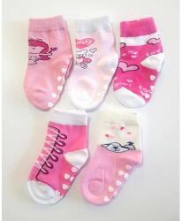 Zoknivilág 5 pár Babazokni lányoknak - csúszásgátló tappancsokkal