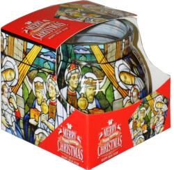  Üveg Dekor 80X72 Mm Stained Glass Christmas Illatgyertya
