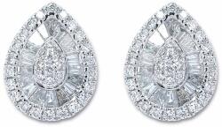 White & Black Csepp baguette és briliáns fülbevaló - 0, 41 karát (AU14076)