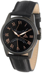 ASTRON 5507-0 férfi karóra, multifunkciós, fekete színű nemesacél tok, fekete bőrszíj, fekete számlap, keményített ásványüveg, quartz szerkezet, 50 m (5 ATM) vízállóság (5507-0) - astronora