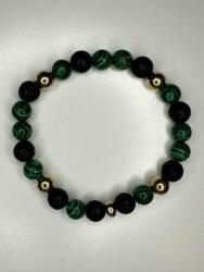  Emerald Noir - Elegáns Zöld-Fekete Karkötő (VK62)