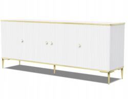 Homlando Komód Petra, 182cm, fehér, matt, arany lábak, MDF (5903769736270)