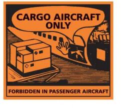 ADR Cargo Aircraft Only (CAO) jelölés címke, 120x110 mm - Csomag (50 db) (BOX-1143-ZPE)