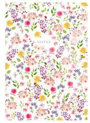 TopTimer Jegyzetfüzet, A5, vonalas, 96 lap, TOPTIMER "Notes", fehér virágos (26C167N-006)