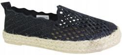 VINCEZA Espadrilles, Size 38, fekete, áttört (13625)