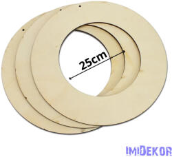  Natúr fa karika koszorú alap 25cm 3db/csomag - imidekor