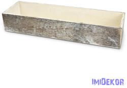  Dekorláda hosszúkás 35x10cm - Koptatott szürkésbarna