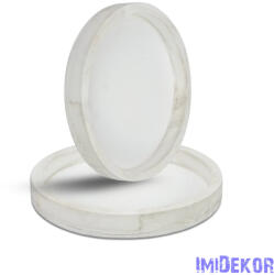  Natúr kerek masszív fa tálca alap 20cm - Fehér