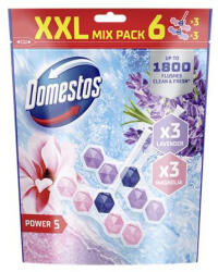 Domestos WC frissítő blokk, 6 db-os, DOMESTOS "Power 5", magnólia és levendula (65245128)