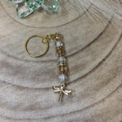  Arany Aura ásvány Szitakötő Kulcstartó