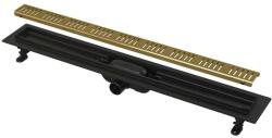 Alcadrain Set rigola dus BLACK EDITION cu capac auriu Alcadrain APZ10-BLACK BRASS Simple