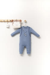 BabyJem Set salopeta cu caciulita cu urechiuse pentru bebelusi ursulet, tongs baby (culoare: albastru, marime: 0-3 luni) - bekid - 77,00 RON