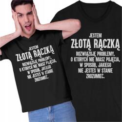 Freshtop Fekete póló ezermestereknek Problémamegoldó születésnapi ajándék