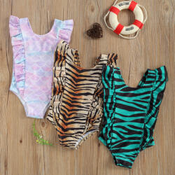 BabyJem Costum de baie leopard/peste (culoare: verde, marime: 100) - bekid - 75,00 RON