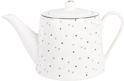 Clayre & Eef Ceainic portelan Inimioare 23x14x14 cm / 1000 ml (BHSTE)