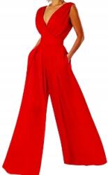  MD elegáns női overál, széles szárú, piros, Size M