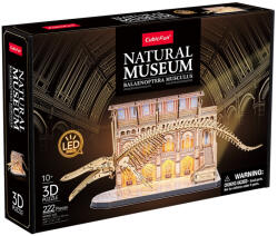  3D puzzle kék bálna csontváza múzeumban- LED-es világító 222 db-os (3D-L545)